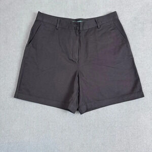 Lauren Ralph Lauren LRL Shorts Womens 12P Black Chino Flat Front Grunge 90s NWT